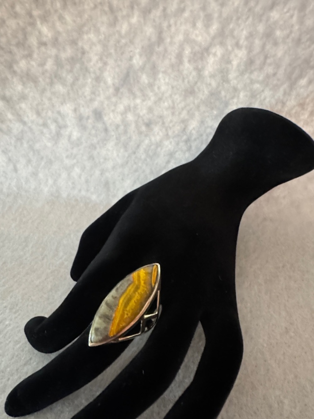 Handmade Bumblebee Jasper Statement Ring - Sterling Silver